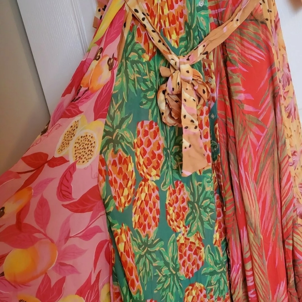 Farm Rio Mixed Print Chemise Maxidress - Picture 12 of 12